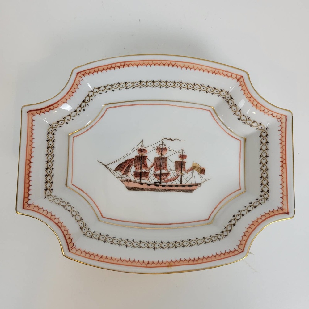 Isco Vintage Unbranded Home Kitchen Serving Dish Plate One Size White Sailboat
